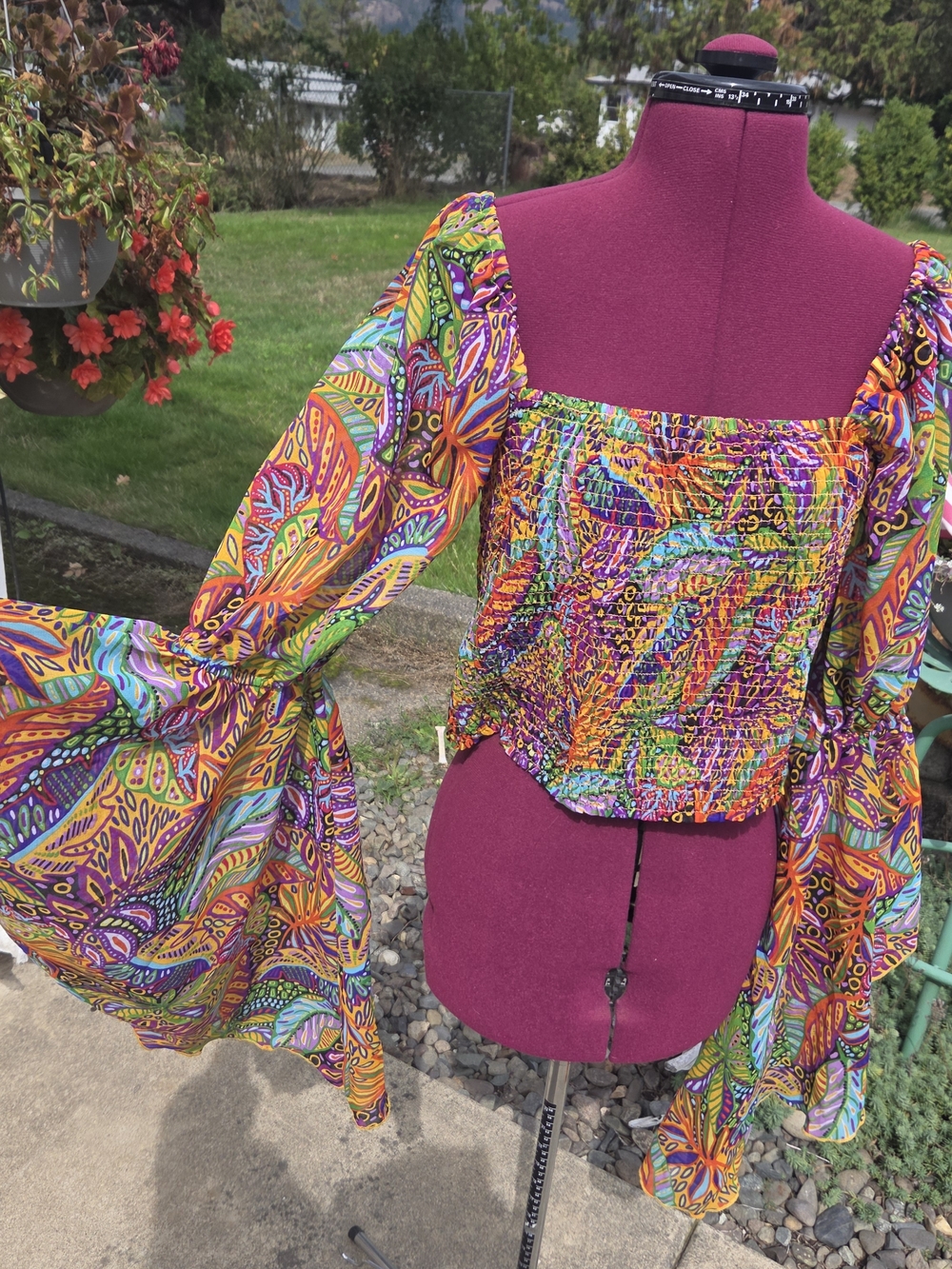 Live 4 Truth Multicolor Paisley Smocked Crop Top - Purple, Orange, Green, Blue